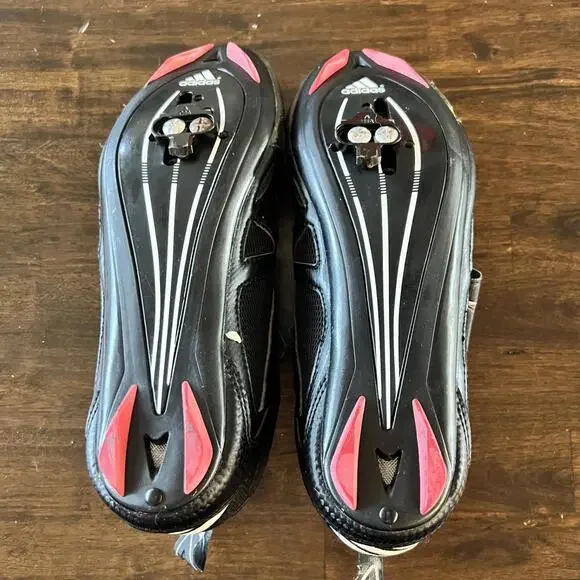 Adidas Mens Black and Red 2 Strap fastenser Cycling Shoes Size 9.5 - Picture 5 of 7